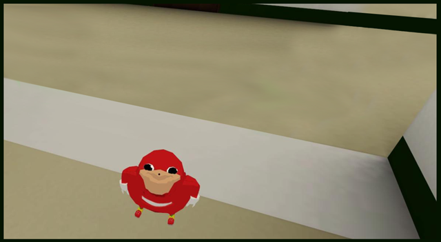 A single Knuckles stares up at you, seemingly (but not actually) benign.