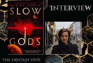 picture of cover of slow gods alongside author Claire North